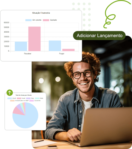 Partes das telas de Financeiro e Relatórios do Sole.